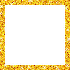 Obraz premium グリッターのフレーム 正方形 ゴールド