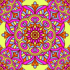 Mandala Round Ornament Seamless Pattern