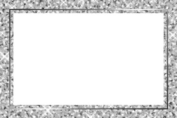 グリッターのフレーム　長方形　シルバー