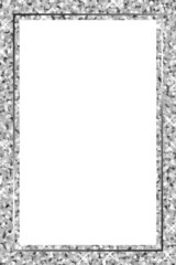 グリッターのフレーム　長方形　縦　シルバー