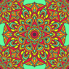 Mandala Round Ornament Seamless Pattern