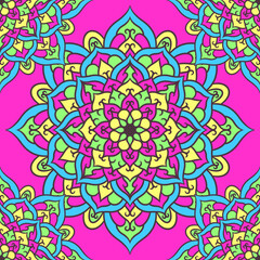 Mandala Round Ornament Seamless Pattern