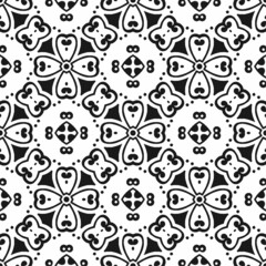 Seamless abstract black shape and line. Simple pattern ornament background