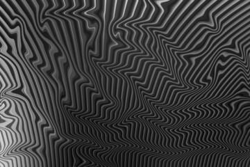 black and white wavy metal line abstract background