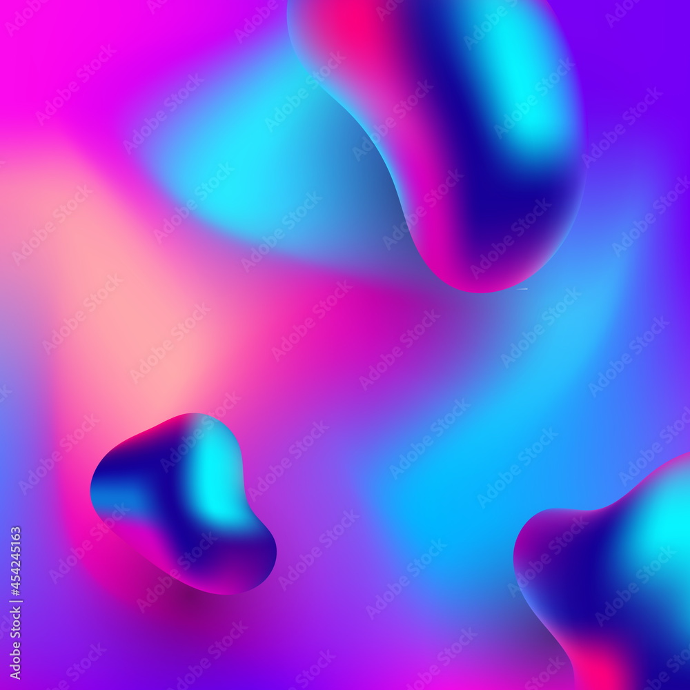 Poster abstract fluid gradient shapes liquid background