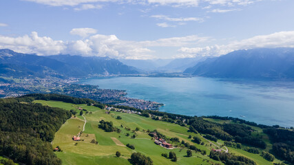 Amazing view from the Mont Pèlerin and its tower, Switzerland.  