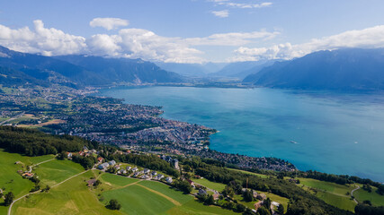 Amazing view from the Mont Pèlerin and its tower, Switzerland.  