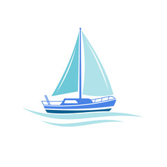 sailboat illustration, vector art.