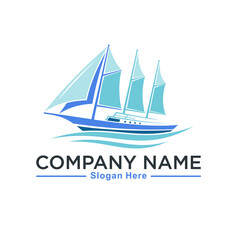 sailing ship illustration, vector art.