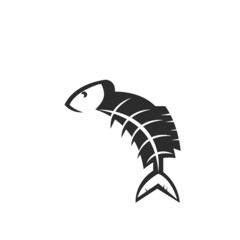 fish bone icon vector illustration design template
