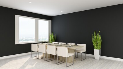 luxury restaurant 3d design interior for wall mockup