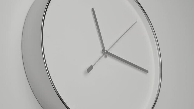 From 11 to 12 Clock Face on White Wall
