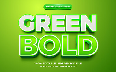 green bold 3d editable text effect