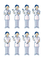 女性看護師の全身ポーズ