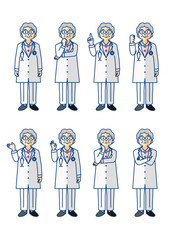 女性医師の全身ポーズ