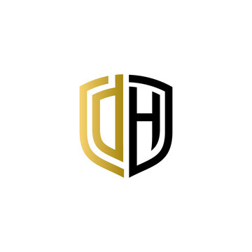 dh shield logo design vector icon
