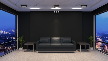 modern office lobby waiting room for company logo mockup