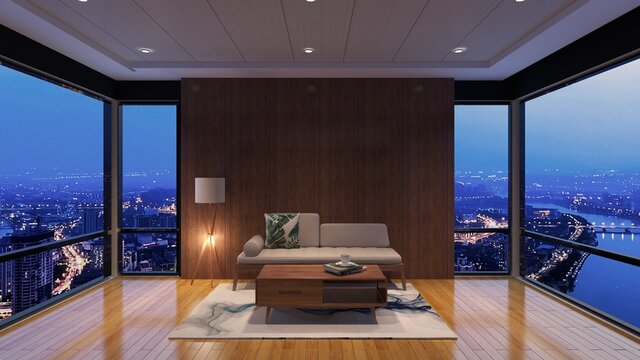 office wooden lobby waiting room for company wall logo mockup