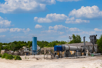 A small plant for the production of dry cement in a small quarry.