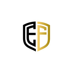 ef shield logo design vector icon