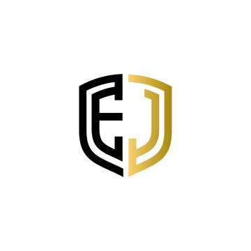 ej shield logo design vector icon