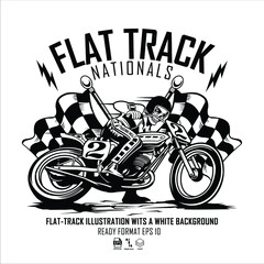 FLAT TRACK ILLUSTRATION WITH A WHITE BACKGROUND