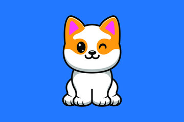 puppy cute design template. vector illustration. vector logo. vector flat