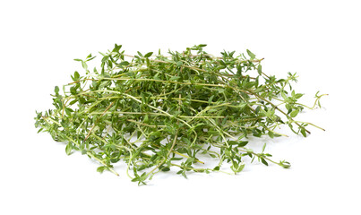 Fresh thyme sprigs isolated on white