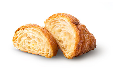 fresh croissant on white