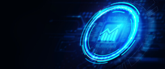 Business, Technology, Internet and network concept. Financial Graph. Stock Market chart. Forex Investment. 3D illustration