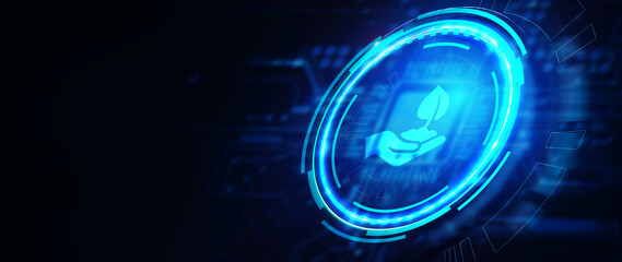 ESG environmental social governance business strategy investing concept. Technology, Internet and network concept. 3D illustration