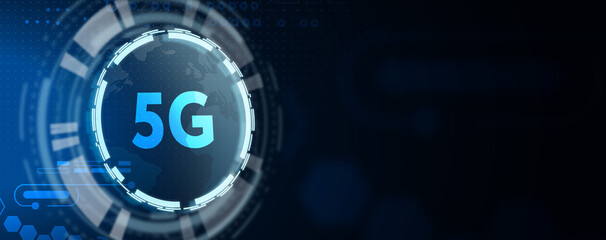 The concept of 5G network, high-speed mobile Internet, new generation networks. Business, modern technology, internet and networking concept. 3d illustration