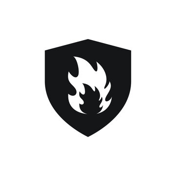 Shield fire icon design vector illustration