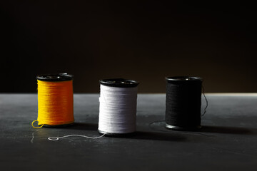 Spools of sewing thread