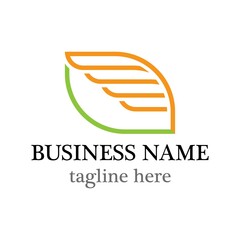 Wings leaf vector logo