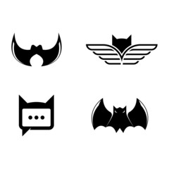 Bat logo template icon set
