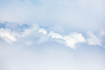 White fluffy cloud texture, big soft light blue cumulus clouds closeup, overcast sky background, beautiful cloudscape skies backdrop, sunny cloudy heaven view, cloudiness weather landscape, copy space