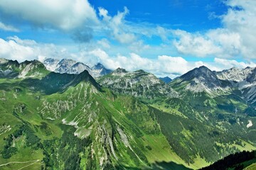 Naklejka premium Austrian Alps-view from the peak Kreuzjoch