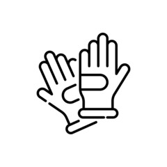 Gloves vector outline icon style illustration. EPS 10 file