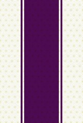 金の麻葉模様と紫色の縦帯、ハガキ比率の背景　
