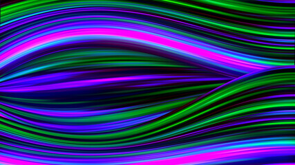 Abstract Sweet Purple Green Psychedelic Eye Glowing Fluid Wave Line Lights Background Effect