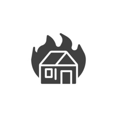 Burning house vector icon