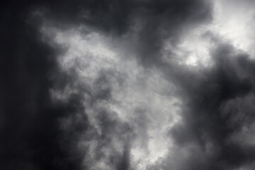 Weather background with gray clouds in sky