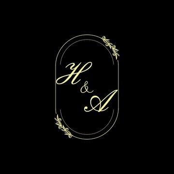 HA elegant initial logo best for wedding initial logo in feminine concept