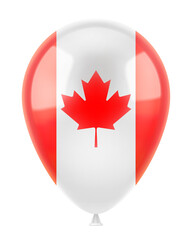 Helium balloon with the flag of Canada.  3D realistic vector illustration, isolated on white background.