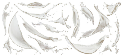 Milk splashes isolated on white background