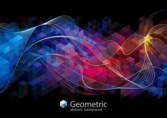 Geometric pattern with wave lines abstract modern background design.