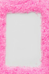 frame open white place on pink salt