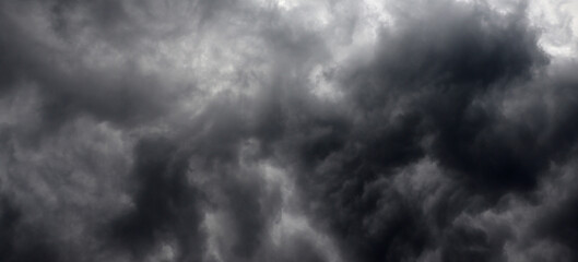 Storm background with gray and black clouds