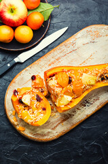 Pumpkin stuffed with plums,pumpkin in azerbaijani